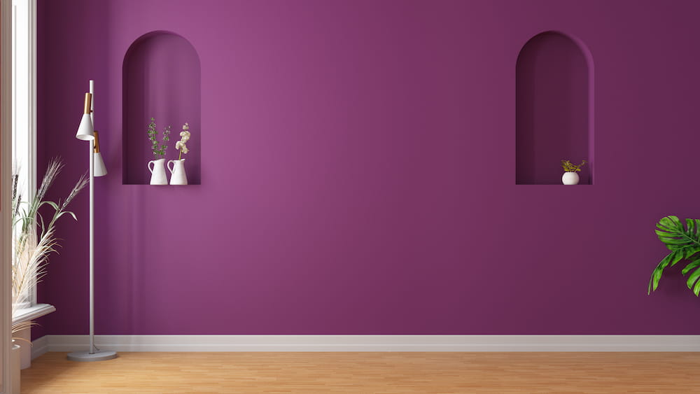 Room with purple wall